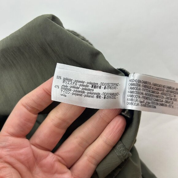 Zara Olive Poplin Canvas Wide Leg Utility Pant XS - Picture 6 of 9